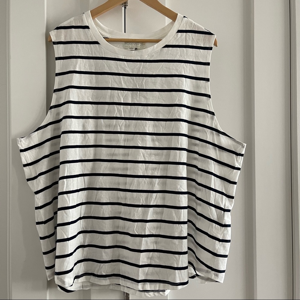 Black and white striped tank top